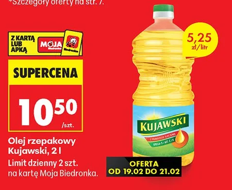 Olej rzepakowy Kujawski, 2l promocja w Biedronka