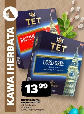 Herbata czarna ekspresowa TET British Empire promocja w Netto