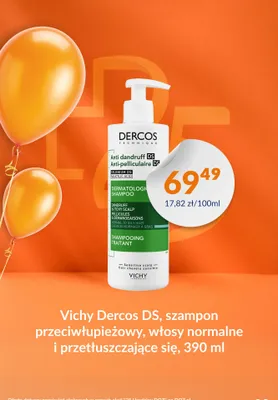 Szampon przeciwłupieżowy Vichy Dercos DS do włosów normalnych i przetłuszczających się promocja w DOZ.PL