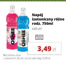 Napój izotoniczny Oshee promocja w Torimpex Toruńska Sieć Sklepów Spożywczych