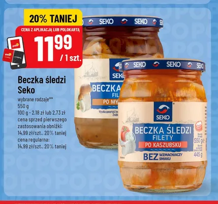 Beczka śledzi filety po kaszubsku Seko promocja w POLOmarket