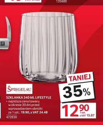 Szklanka 340ml Lifestyle Spiegelau promocja w Selgros