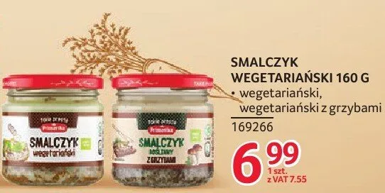 Smalczyk wegetariański 160 g Primavika promocja w Selgros