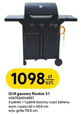 Grill gazowy Rookie 3.1 4067526046857 promocja w Castorama