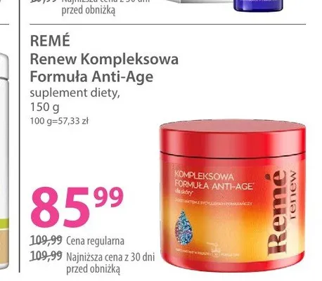 Suplement diety Remé Renew Kompleksowa Formuła Anti-Age promocja w Hebe