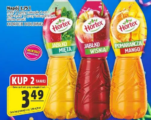 Napój Hortex Jabłko Wiśnia promocja w Prim Market