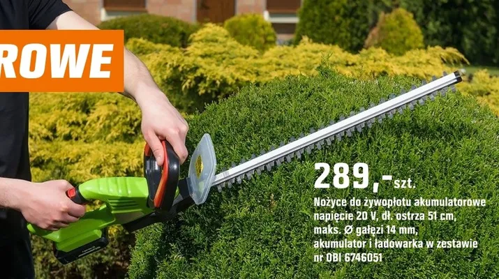Nożyce do żywopłotu akumulatorowe promocja w OBI