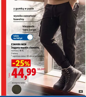 Joggery męskie z bawełną promocja w Lidl