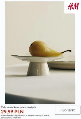 Patera do ciasta mała kamionkowa H&M promocja w H&M