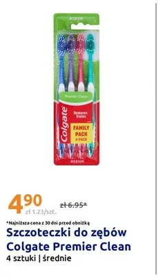 Szczoteczki do zębów Colgate Premier Clean 4-pak średnie promocja w Action