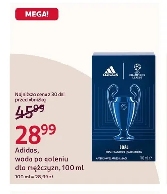 Woda po goleniu dla mężczyzn Adidas promocja w Rossmann
