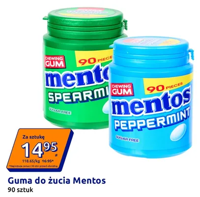 Guma do żucia Mentos Peppermint promocja w Action