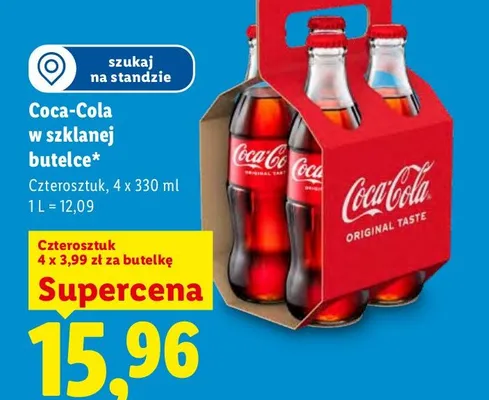 Napój gazowany Coca-Cola 4-pak 330 ml promocja w Lidl