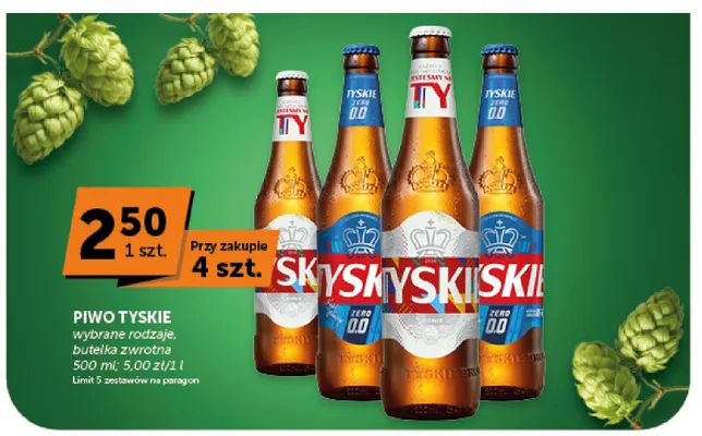 Piwo bezalkoholowe Tyskie Zero promocja w Euro Sklep