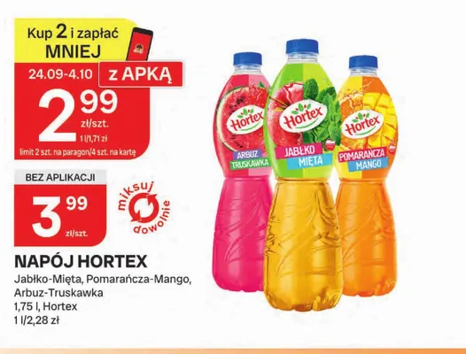 Napój Hortex Jabłko-Mięta promocja w Chorten