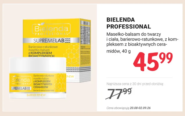 Masełko-balsam do twarzy i ciała barierowo-ratunkowe Bielenda Professional SupremeLab Barrier Renew promocja w Rossmann