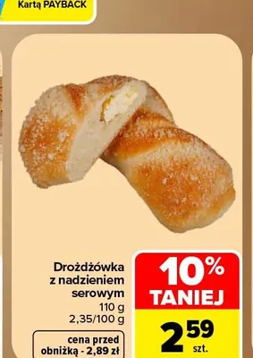 Drożdżówka z nadzieniem serowym promocja w Carrefour