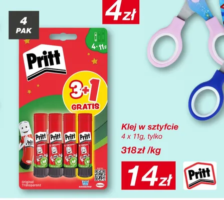 Klej w sztyfcie Pritt 4-pak promocja w KiK