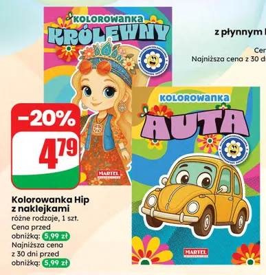 Kolorowanka Hip z naklejkami, różne rodzaje promocja w Dino