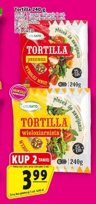 Tortilla pełnoziarnista Delsato promocja w Prim Market