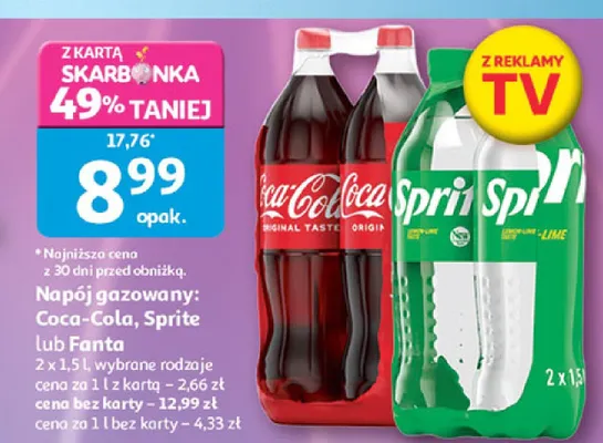 Napój gazowany Fanta 2-pak 1,5l promocja w Auchan