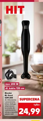 Blender BL Good SSM 200 do miksowania i przecierania moc 200W dł. kabla 135 cm promocja w Kaufland