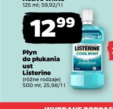 Płyn do płukania ust Listerine Cool Mint promocja w Netto