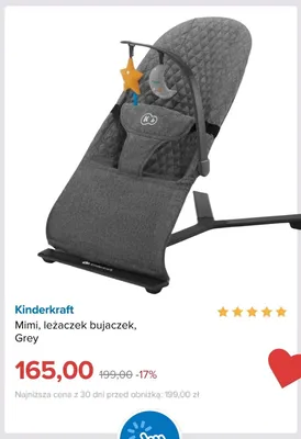 Leżaczek bujaczek Kinderkraft Mimi Grey promocja w Smyk