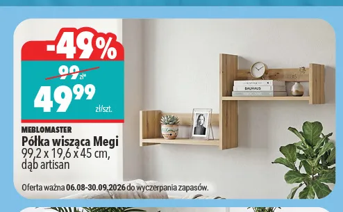 Półka wisząca Megi Meblomaster promocja w Biedronka Home