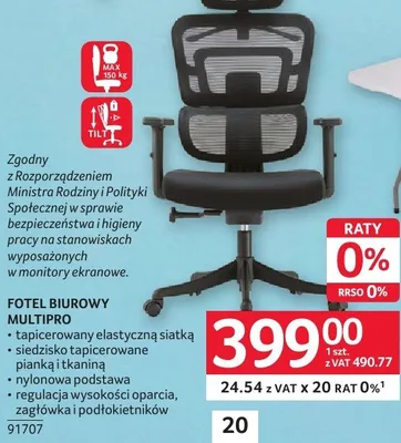 Fotel biurowy Multipro promocja w Selgros