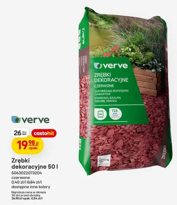 Zrębki dekoracyjne czerwone 50l promocja w Castorama