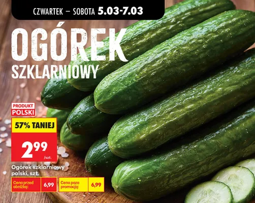 Ogórek szklarniowy promocja w Biedronka