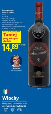 Wino Appassimento Duca di Sasseta czerwone półwytrawne promocja w Lidl