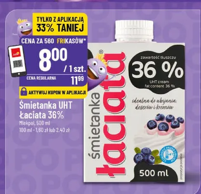 Śmietanka UHT Łaciate 36% promocja w POLOmarket