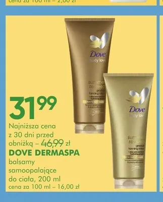 Balsam samoopalający do ciała Dove Dermaspa Medium to Dark promocja w Super-Pharm