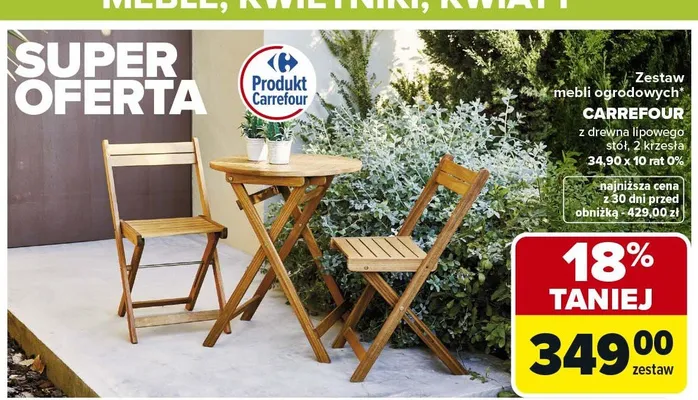 Zestaw mebli ogrodowych Carrefour promocja w Carrefour