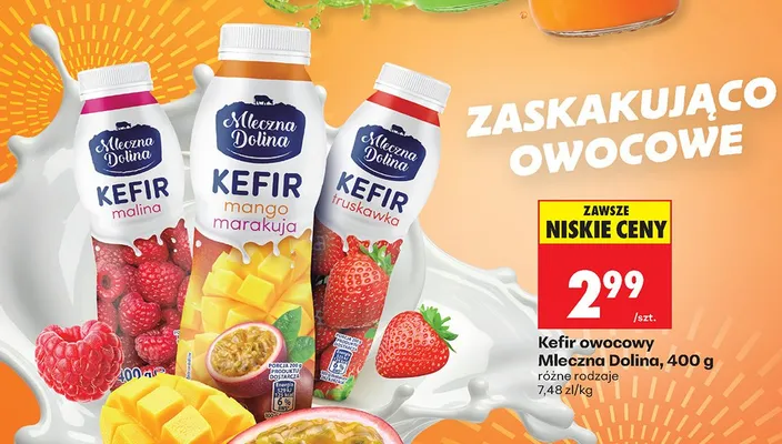 Kefir owocowy Mleczna Dolina promocja w Biedronka