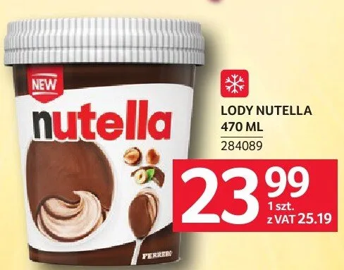 Lody Nutella 470 ml promocja w Selgros