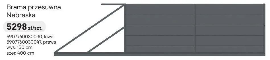 Brama przesuwna Nebraska  promocja w Castorama