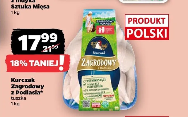 Kurczak Zagrodowy z Podlasia tuszka promocja w Netto