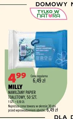 Nawilżany papier toaletowy Milly promocja w Drogerie Natura