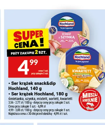 Ser krążek snack & dip Hochland promocja w Twój Market