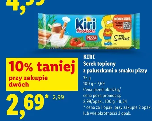 Serek topiony z paluszkami o smaku pizzy promocja w Lidl