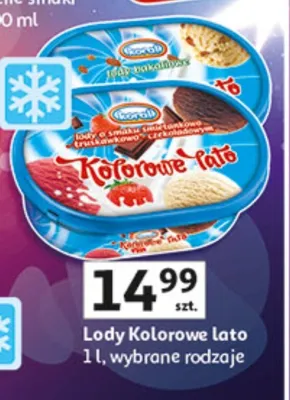 Lody Kolorowe lato wybrane rodzaje promocja w Auchan