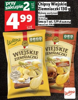 Chipsy Wiejskie Ziemniaczki 130 g promocja w TOPAZ