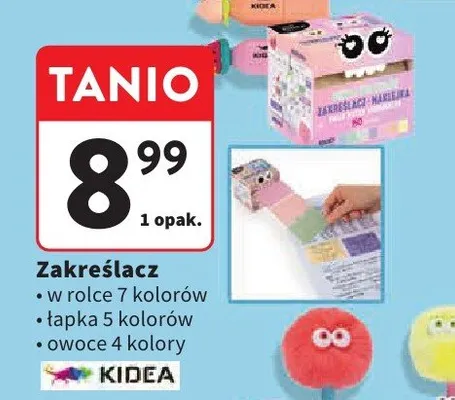Zakreślacz łapka Kidea 5 kolorów promocja w Intermarche