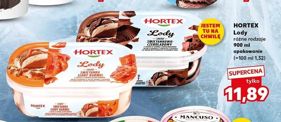 Lody śmietanka słony karmel Hortex promocja w Kaufland