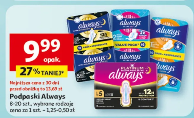 Podpaski Always promocja w Auchan