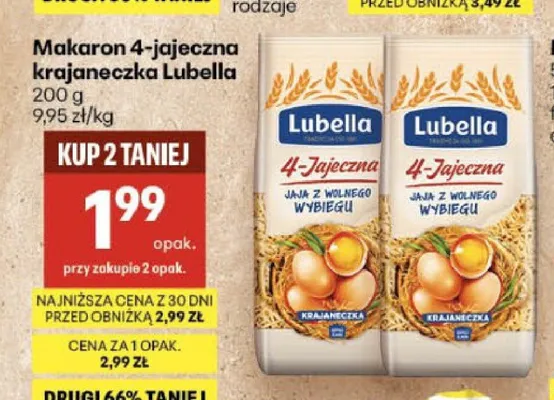 Makaron 4-jajeczna krajaneczka Lubella promocja w Delikatesy Centrum