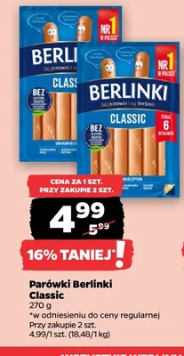 Parówki Berlinki Classic promocja w Netto